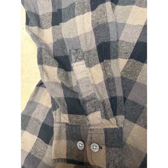 Wolverine Buffalo Plaid Flannel Shirt Men’s XL Black/Taupe Workwear Long Sleeve - Picture 15 of 16